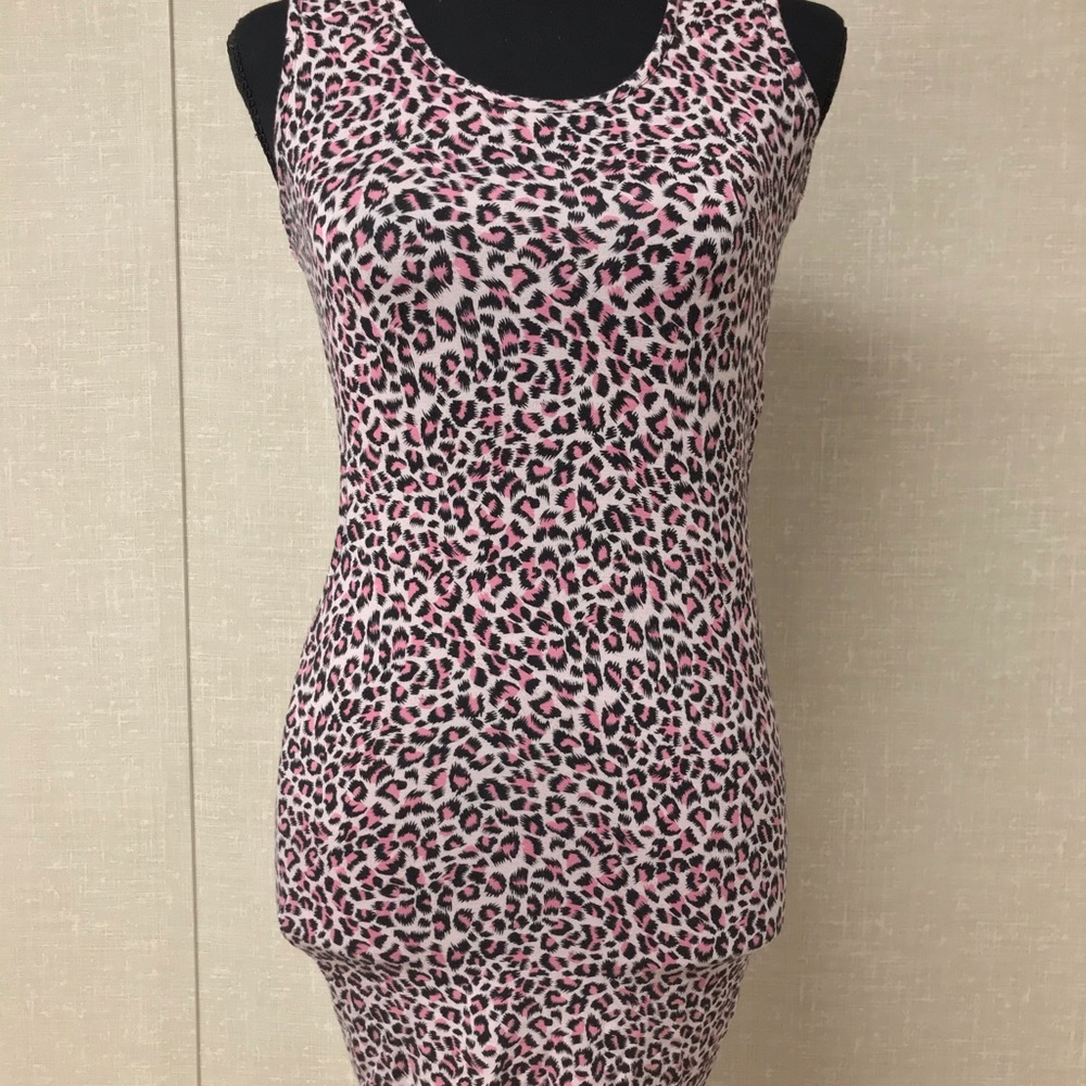 CULUWATU BRAND BABY PINK CHEETAH PRINT DRESS